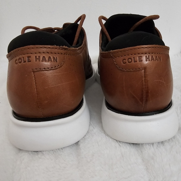 Cole Haan Mens 2.Zerogrand British Tan & Ivory Laser Wingtip Oxfords Size 8.5 - Picture 5 of 14